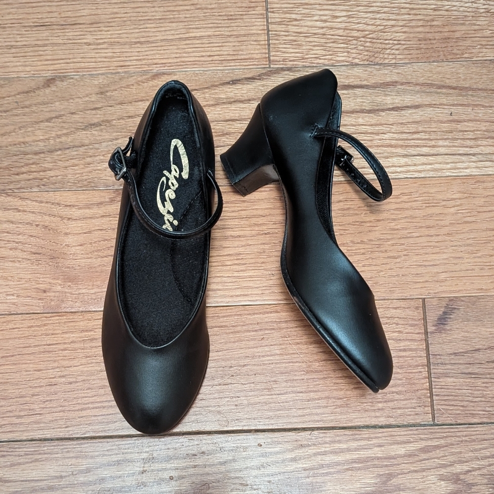 Capezio Black Jr. Footlight Character Shoes Size 5